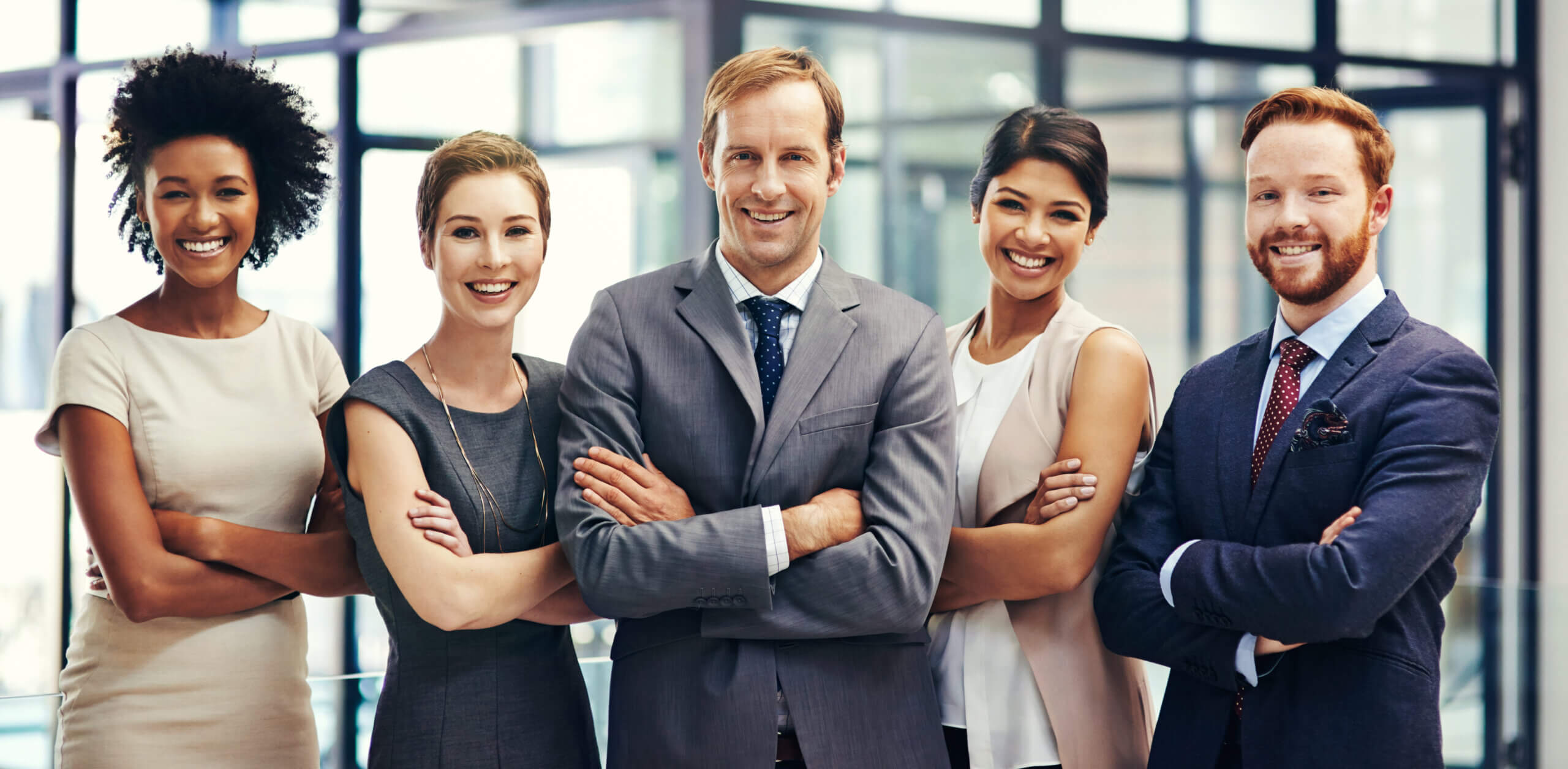 group of smiling professionals