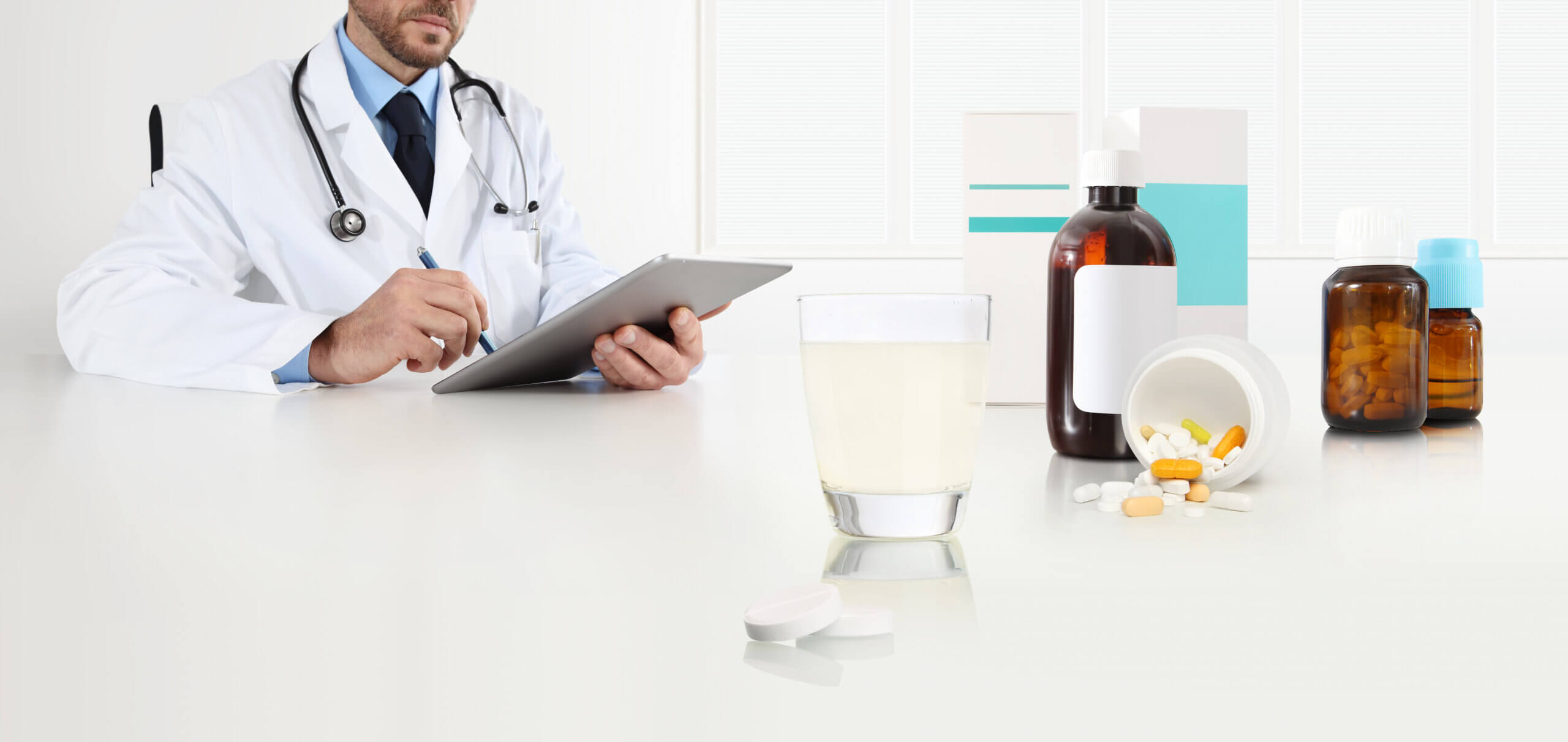 Doctor with meds.