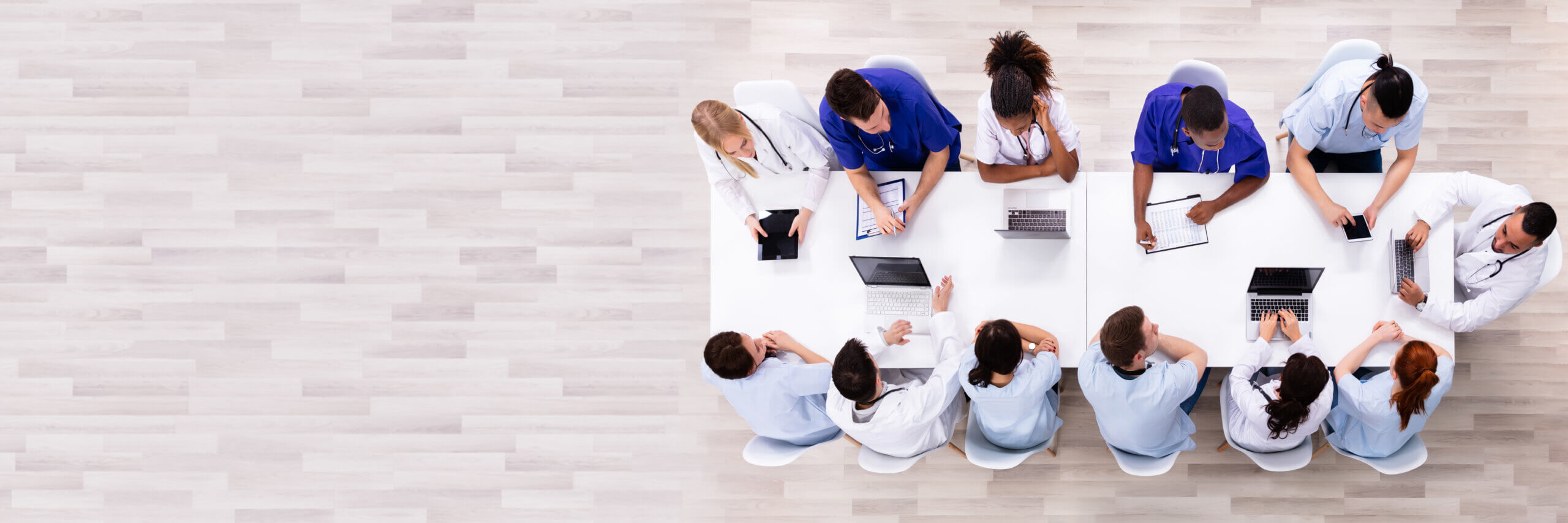 Medical professionals meeting for discussion.